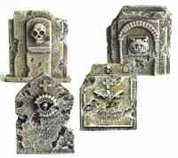 TWS GS02 SET OF FOUR DAMAGED GRAVE HEAD STONES image 0