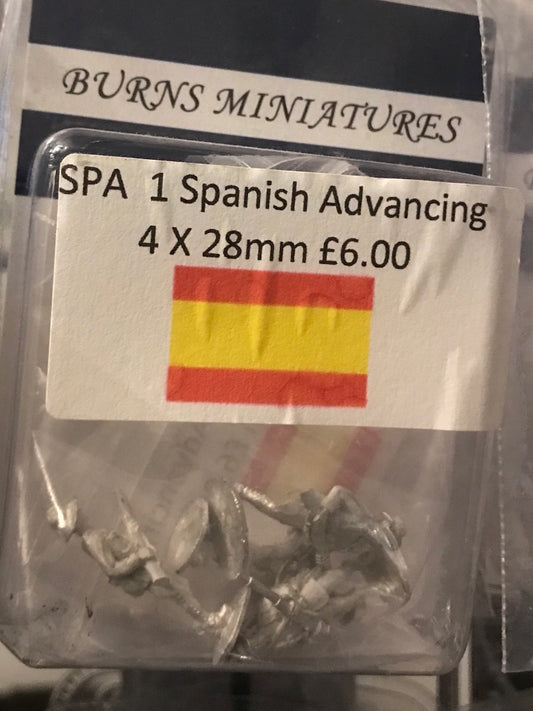 BM-SPA1 Spanish Advancing 4x 28mm Figures image 0