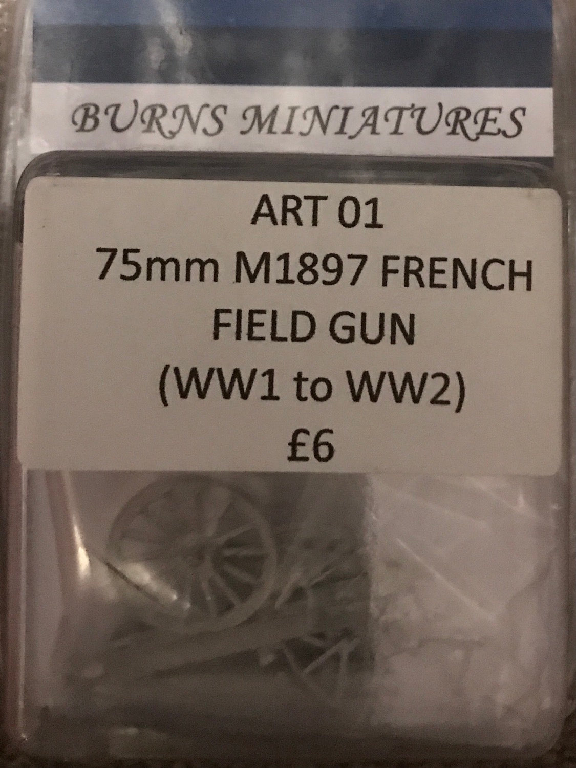 SCW ART01 75mm M1897 FRENCH FIELD GUN (WW1 to WW2) image 0
